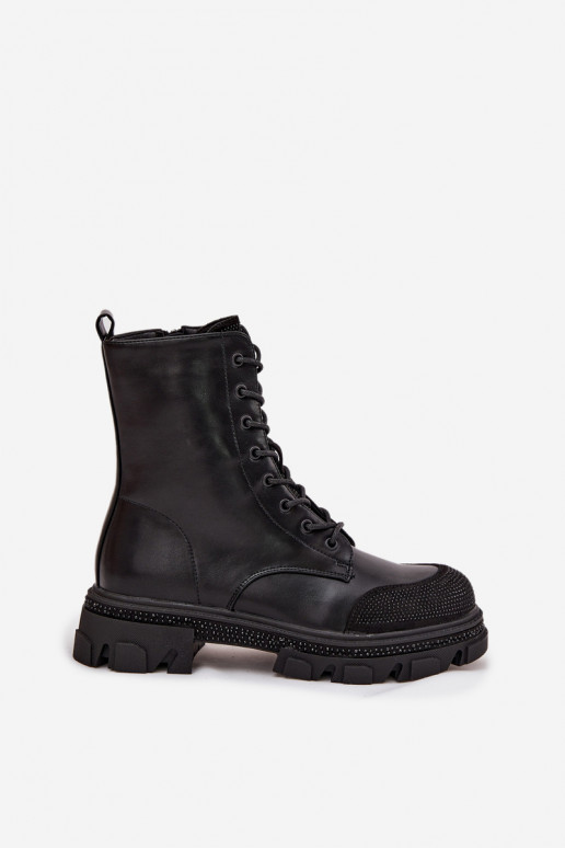 Women's Work Boots with Lining with Decoration S.Barski HY42-982 Black