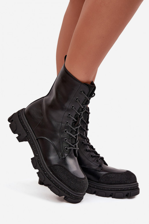 Women's Work Boots with Lining with Decoration S.Barski HY42-982 Black