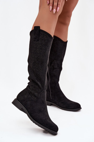 Women's Mesh Ankle Boots On Flat Heel S Bar ski HY52 534 Black