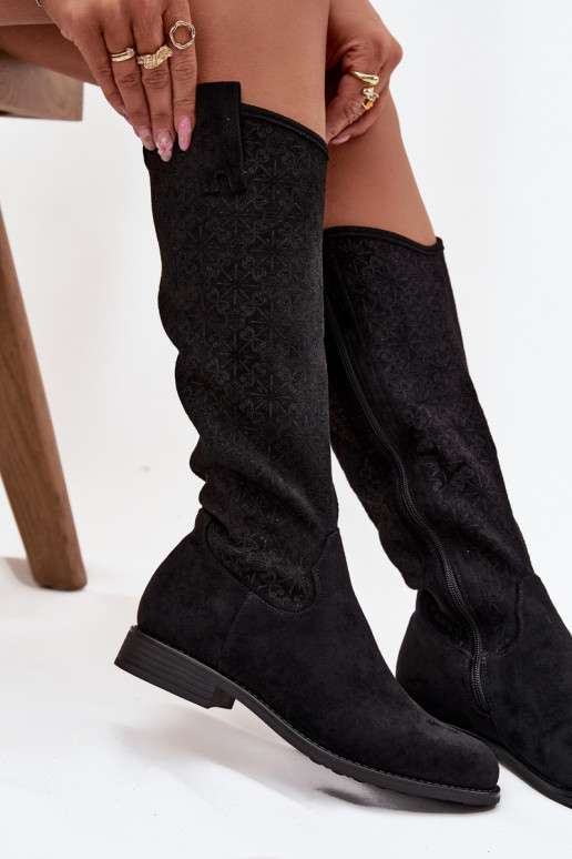 Women's Mesh Ankle Boots On Flat Heel S Bar ski HY52 534 Black