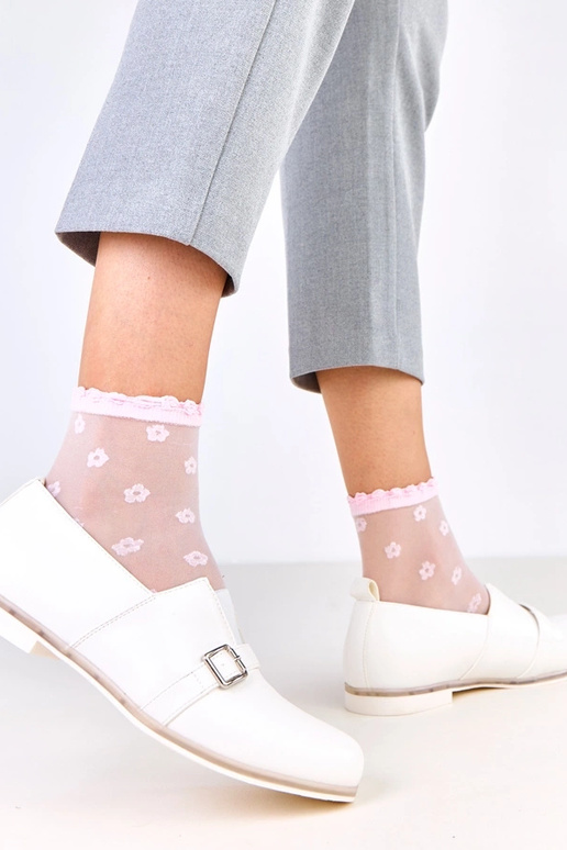 Białe półbuty damskie ze skórzana...