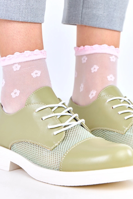 Zielone półbuty damskie z siateczką...