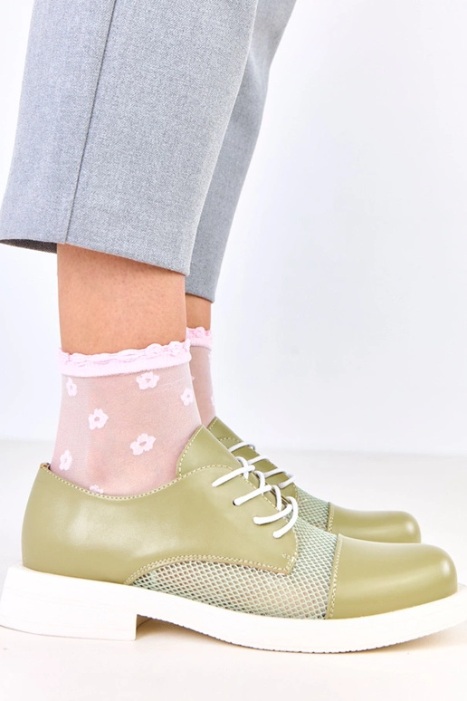 Zielone półbuty damskie z siateczką...