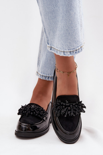 Women's Patent Leather Moccasins S.Barski HY52-369B Black 2