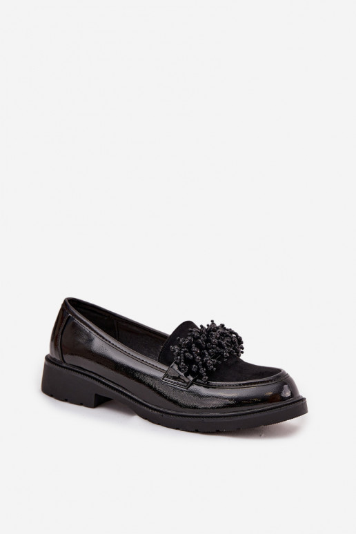 Women's Patent Leather Moccasins S.Barski HY52-369B Black