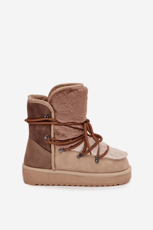 Śniegowce DamskiewithFuterkiem D.Franklin DFSH370012 Beżowe