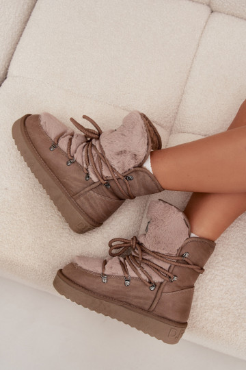 Women's Snow Boots On Platform With Fur D.Franklin DFSH37022 Beige 2