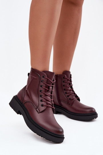 Insulated Women's Ankle Boots Made of Genuine Leather Sergio Leone BT25248-S Bordeaux 2