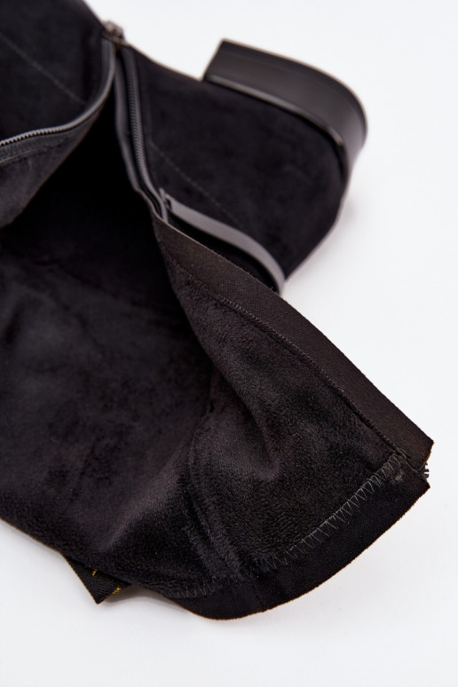 Leather Women's Ankle Boots with Heel D&A CR52-679 Black