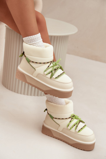 Śniegowce Na Platformie D.Franklin DFSH371015 Jasnobeżowe