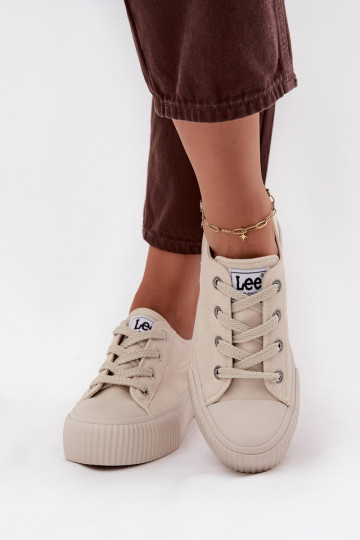 Trampki Damskie Na Platformie LEE ISLA C WOMEN LOW 50253001.35E Beżowe 2