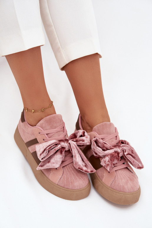 Women's Sneakers with Suede Bow Pink Ashlyn Women's Sneakers with Suede Bow Pink Ashlyn