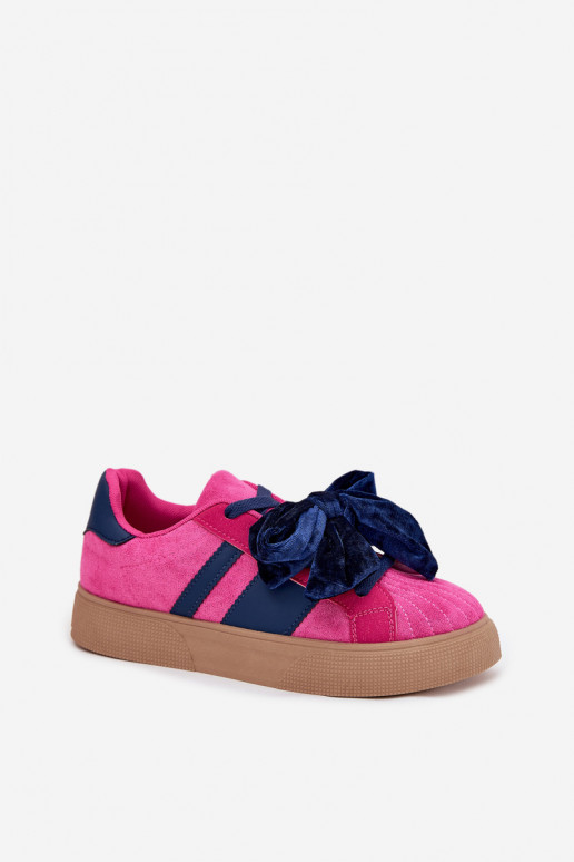 Women's Sneakers With Velvet Bow Fuchsia Ashlyn Women's Sneakers With Velvet Bow Fuchsia Ashlyn