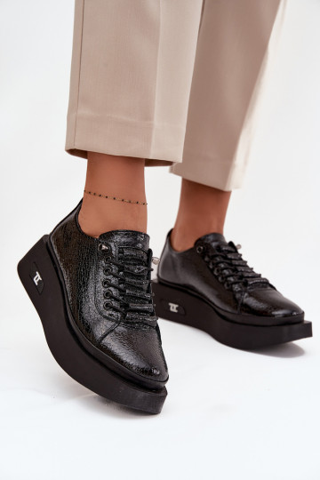 Leather Patent Ladies Platform Shoes Artiker 57C2041 Black 2