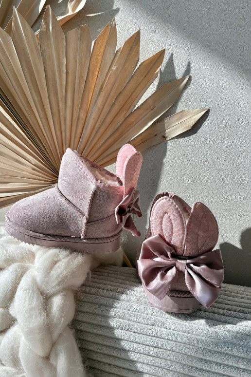 Dziewczęce Ocieplane ŚniegowcewithKokardkami Brudny Róż Meriva