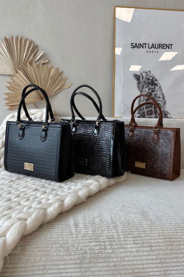 Bag With Embossed Pattern NOBO BAG6150-020 Black 2