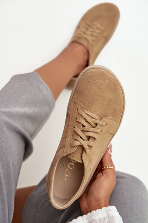 Trampki Typu BarefootwithNaturalnego Zamszu Zazoo 314 Beżowe