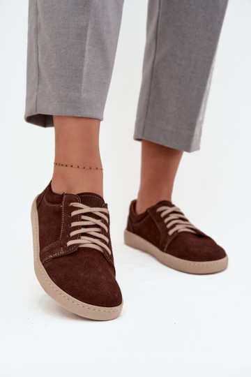 Barefoot Type Sneakers Made of Natural Suede Zazoo 314 Chocolate 2
