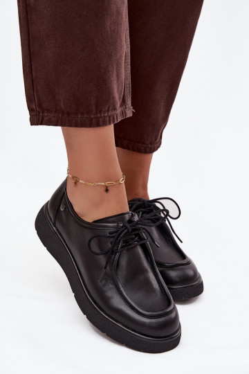 Leather Ladies' Shoes Maciejka K7189-01 Black