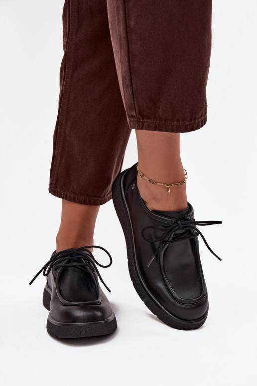 Leather Ladies' Shoes Maciejka K7189-01 Black
