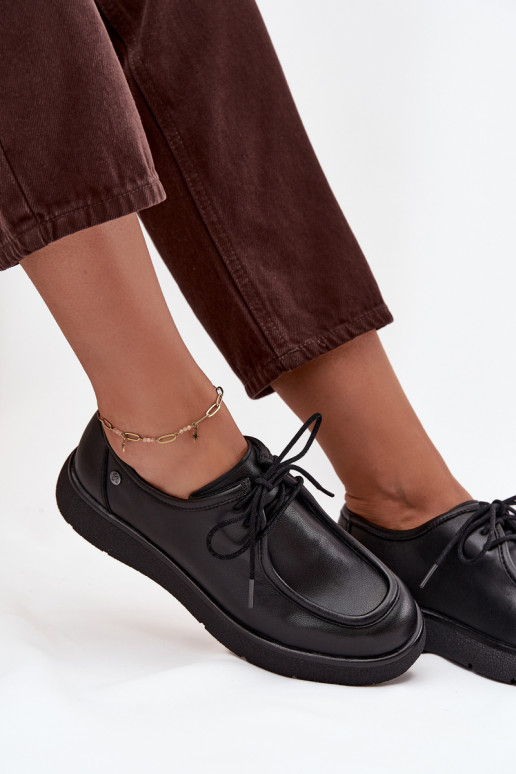 Leather Ladies' Shoes Maciejka K7189-01 Black