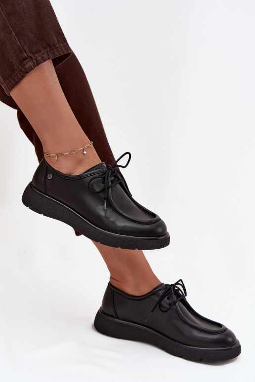 Leather Ladies' Shoes Maciejka K7189-01 Black