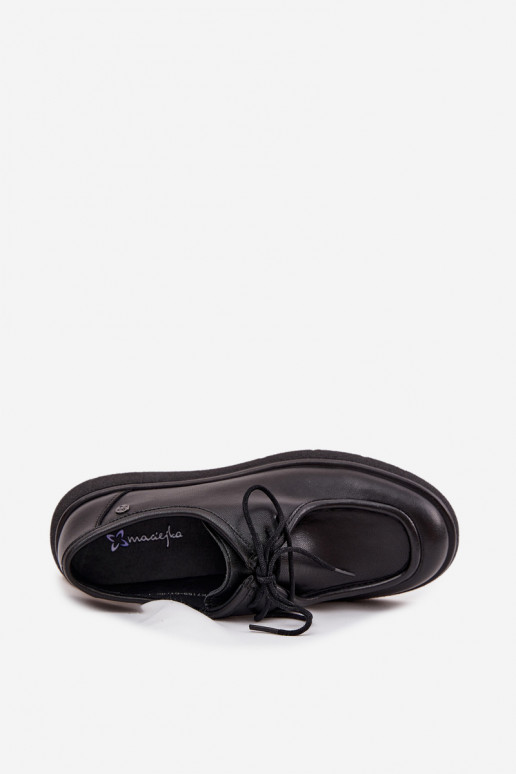 Leather Ladies' Shoes Maciejka K7189-01 Black