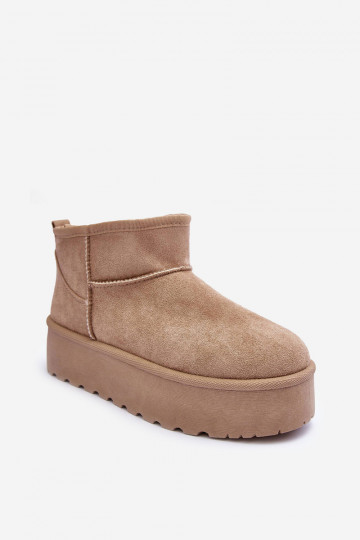 Suede Snow Boots On Platform Beige Corcoran 2