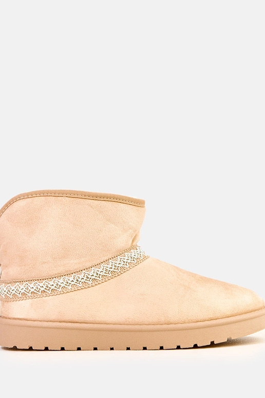 Beżowe niskie śniegowce z ekozamszu... Beżowe niskie śniegowce z ekozamszu...