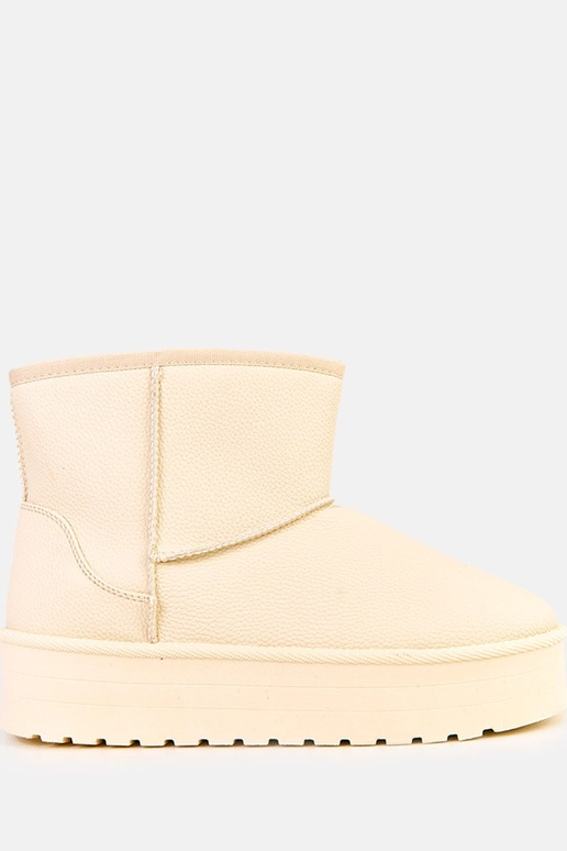 Beżowe niskie śniegowce na platformie... Beżowe niskie śniegowce na platformie...