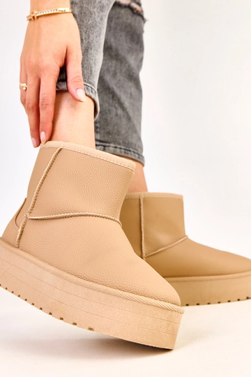 Brązowe niskie śniegowce na...