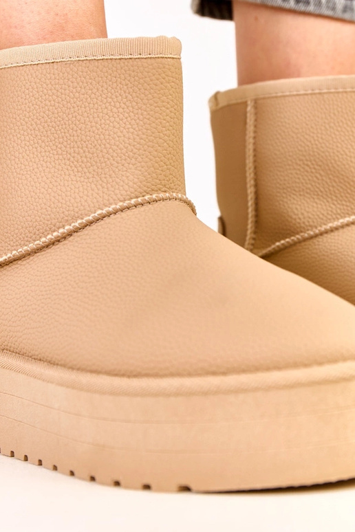 Brązowe niskie śniegowce na... Brązowe niskie śniegowce na...