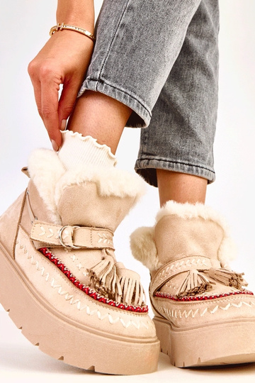 Beżowe śniegowce na... 2