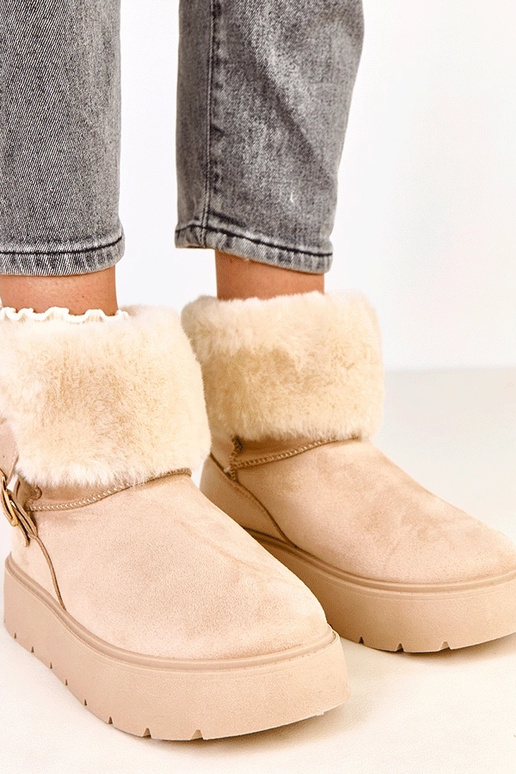 Beżowe śniegowce na platformie... Beżowe śniegowce na platformie...