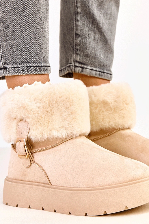 Beżowe śniegowce na platformie... Beżowe śniegowce na platformie...