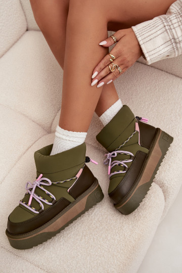 Snow boots on platform D.Franklin DFSH371015 Khaki