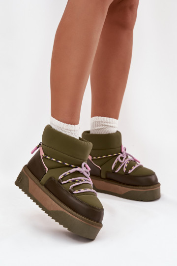 Snow boots on platform D.Franklin DFSH371015 Khaki 2