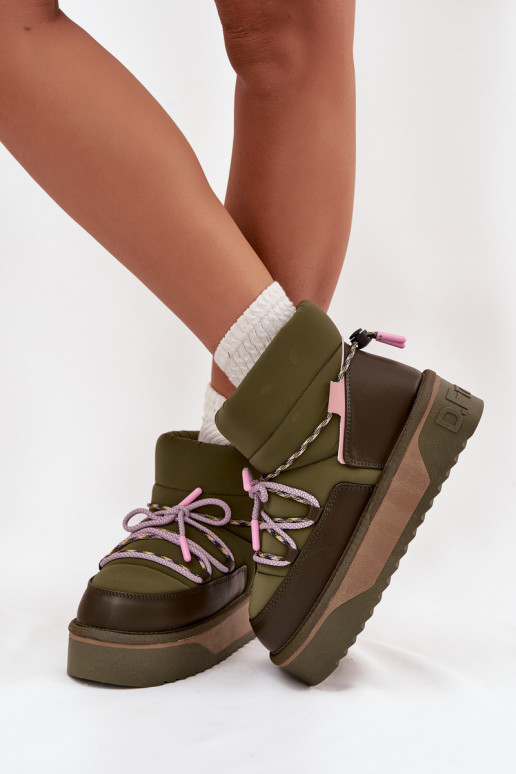 Snow boots on platform D.Franklin DFSH371015 Khaki