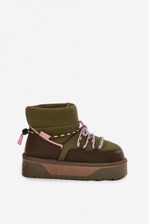 Snow boots on platform D.Franklin DFSH371015 Khaki