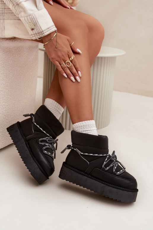 Snow boots on platform D.Franklin DFSH371015 Black