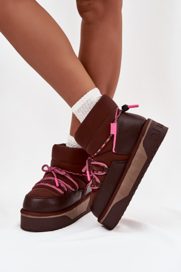 Snow boots on platform D.Franklin DFSH371015 Chocolate