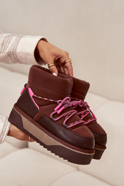 Snow boots on platform D.Franklin DFSH371015 Chocolate