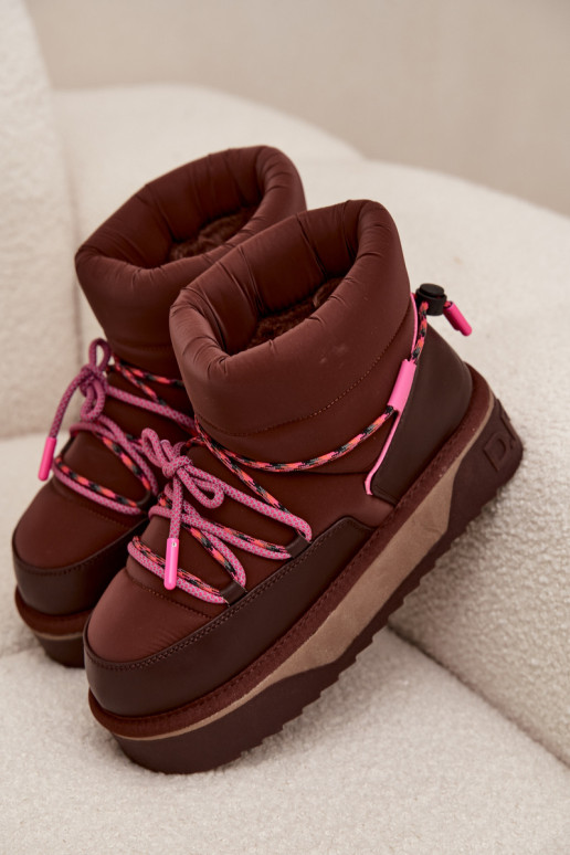 Snow boots on platform D.Franklin DFSH371015 Chocolate