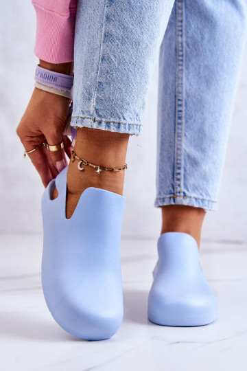 Fashionable Rubber Clogs Blue Meriko
