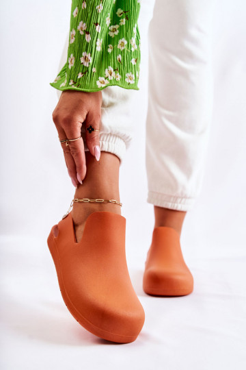 Fashionable Rubber Clogs Orange Meriko