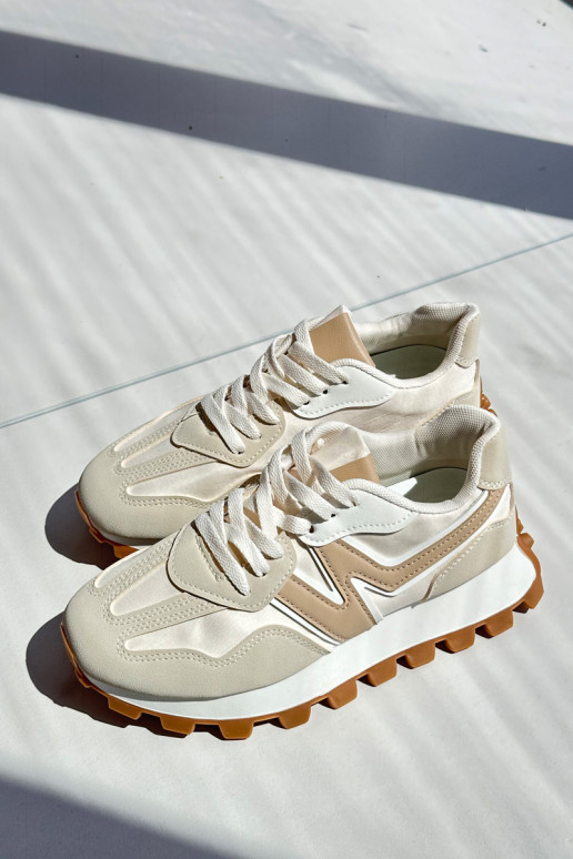 Sneakersy Buty Sportowe Damskie Beżowe Kalelia