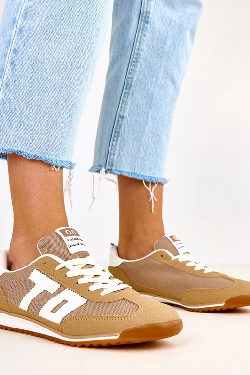 Zielone sneakersy sportowe z białymi...