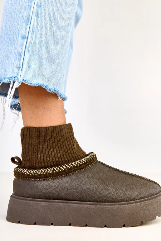 Zielone śniegowce ze skarpetkową... Zielone śniegowce ze skarpetkową...