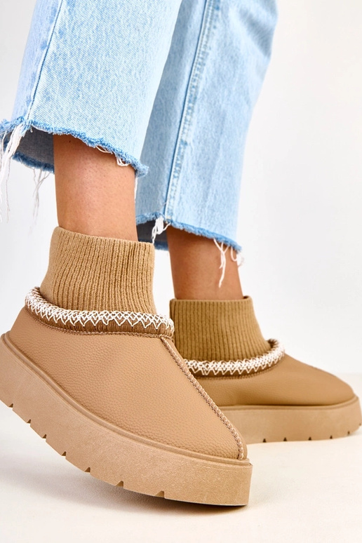 Brązowe śniegowce ze skarpetkową... Brązowe śniegowce ze skarpetkową...