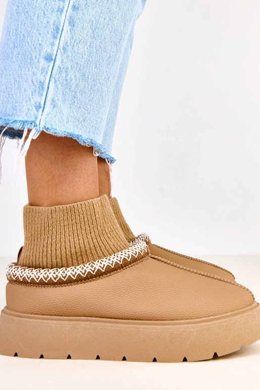 Brązowe śniegowce ze skarpetkową... Brązowe śniegowce ze skarpetkową...